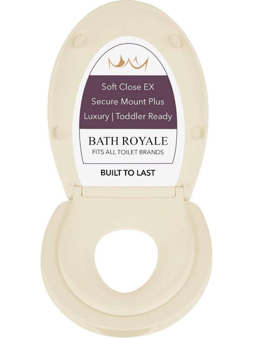 Soft Close Potty Training Seat - Elongated Almond/Bone, Adult & Child Friendly
